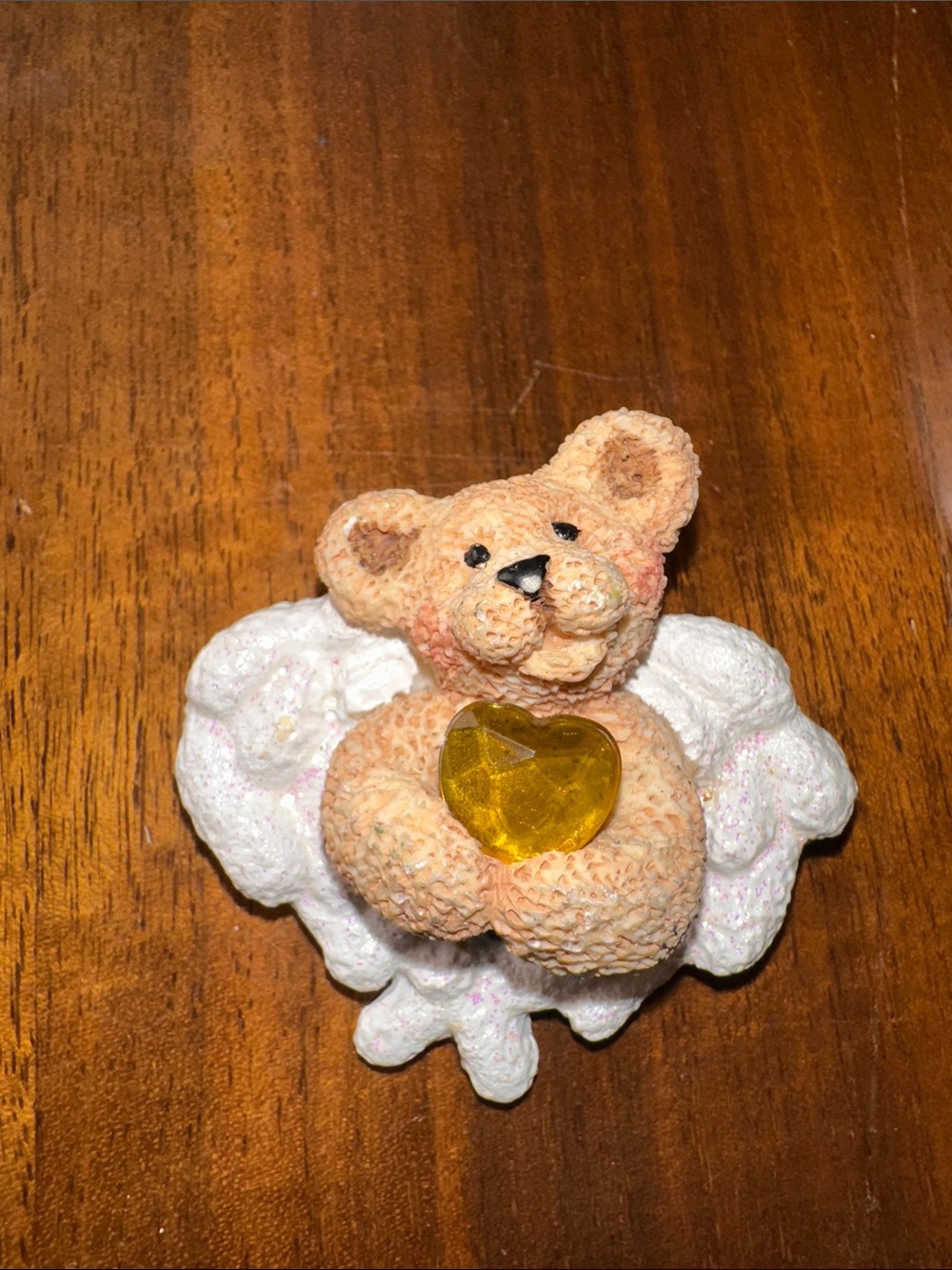 Vintage Kurt Adler Birthstone Bear Resin Brooch Holding November Birthstone